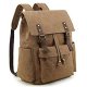 Retro canvas computer bag backpack hiking backpack 25L (brown)