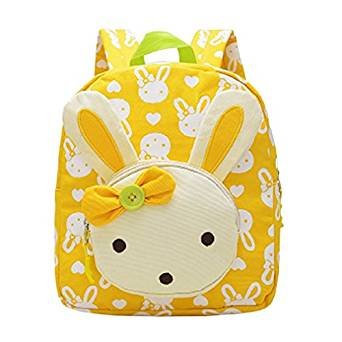 Children girl boy cartoon canvas backpack schoolbag animal rabbit pre