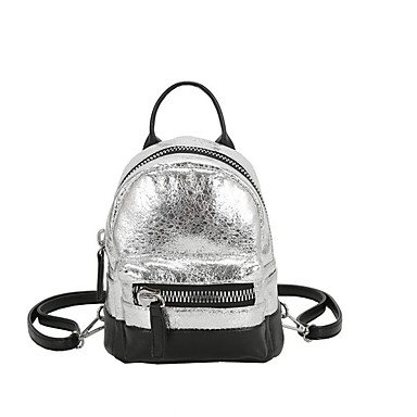 Women bag backpack zipper red, blush pink, silver