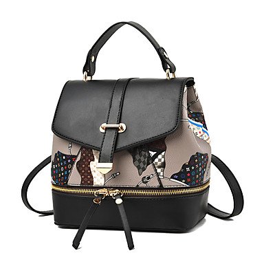 Women bag backpack zipper black