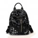 Women bag backpack sequins, zippers blue, green, black