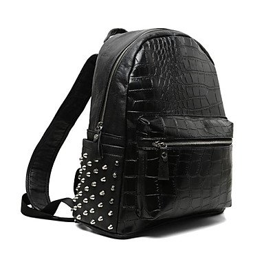 Women bag backpack black rivets