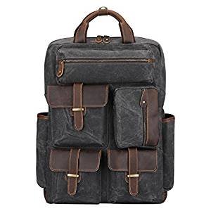 Retro canvas backpack male waxing waterproof hiking backpack