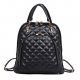 Women bag backpack zipper geometric white, black