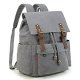 Retro canvas computer bag backpack hiking backpack 25L (gray)