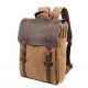 Retro canvas backpack and women