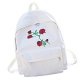 Girl cut roses embroidered backpack bag canvas backpack zipper backpack Photography