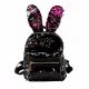 Women bag backpack zipper silver, purple, blue