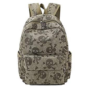 Retro skull rucksack school girl backpack